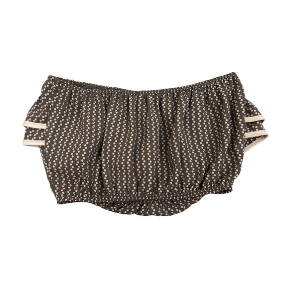 Ruffled Brown Polka Dot Crop Top Size Women's XS - Picture 2 of 2